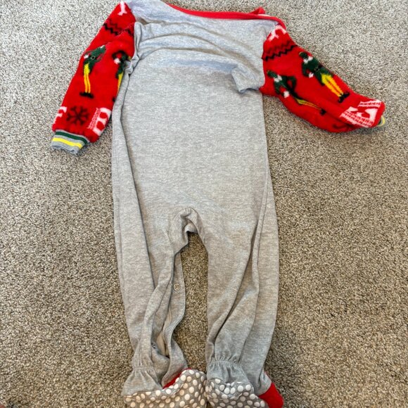 ELF Christmas Pj Baby Toddler Footie One piece 12-18 months - Picture 7 of 7